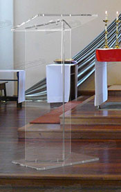 Clear acrylic podiums