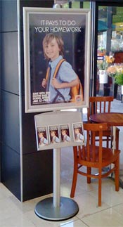 Poster Stand Display with Brochure Holders