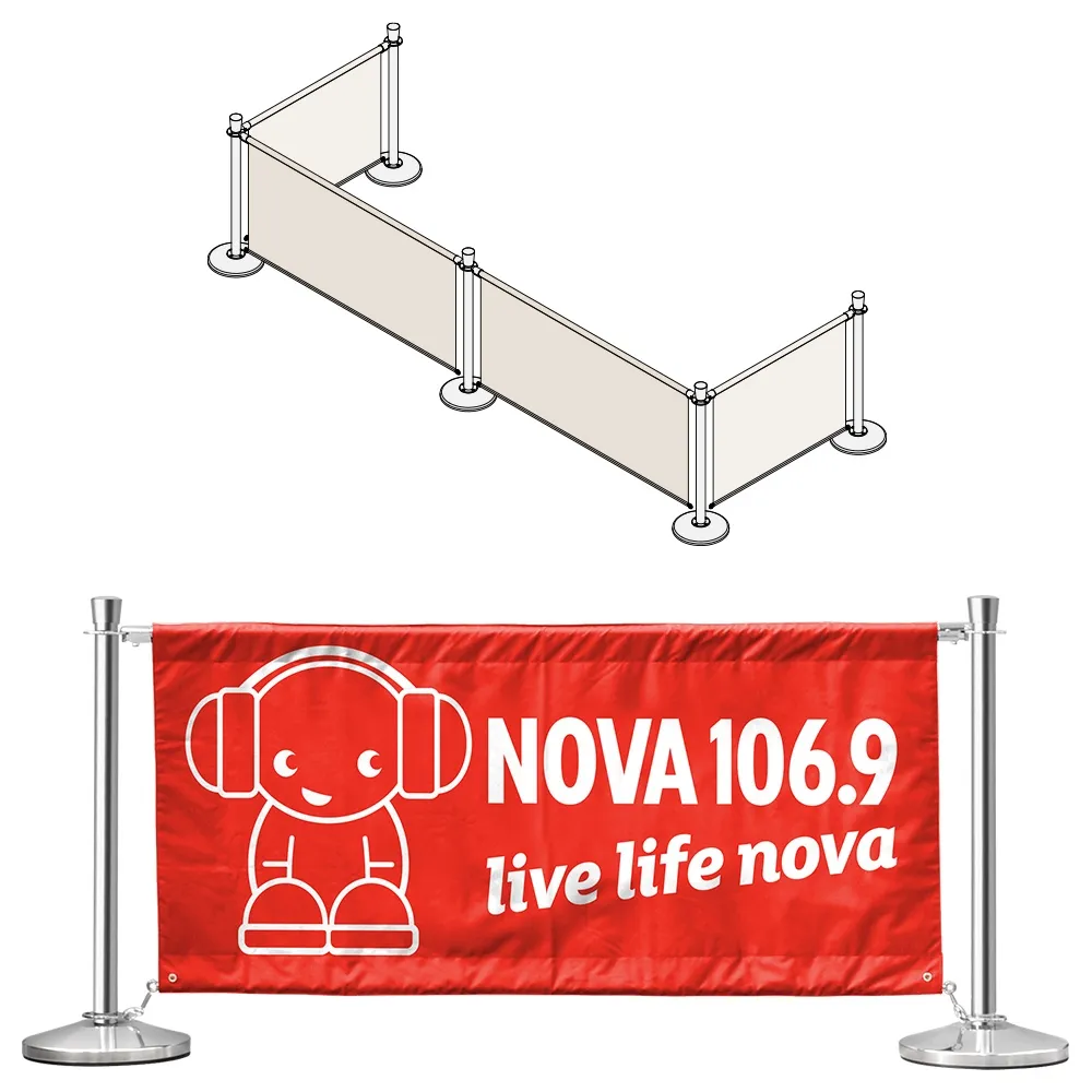 Printed Cafe Barriers w/ Dual-Sided Printing