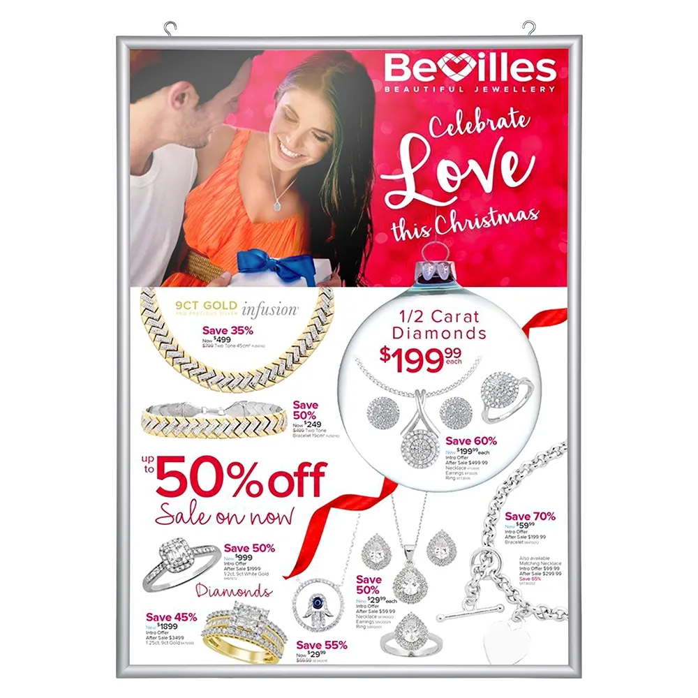 Double Sided Sign Frame - A0 Silver