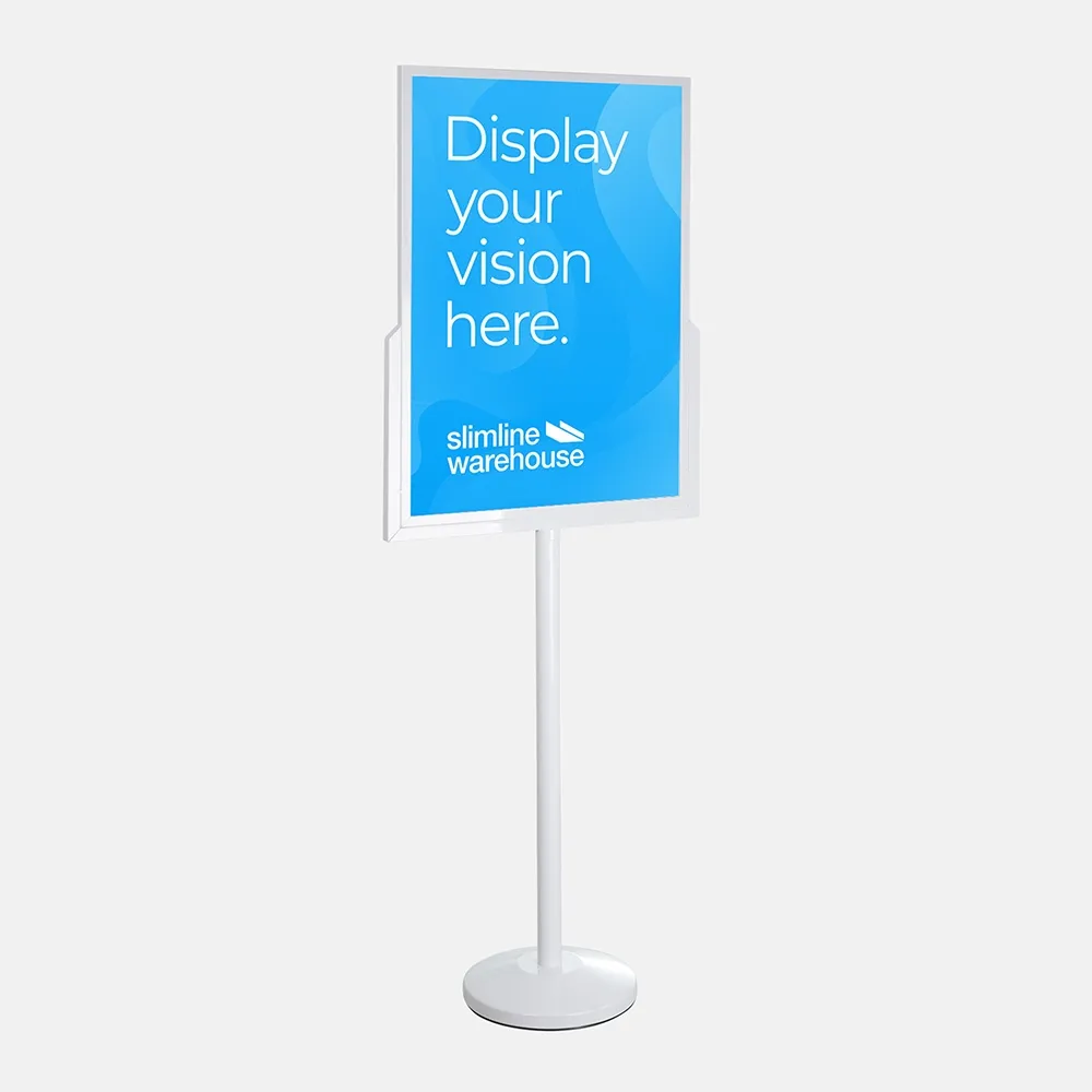 White Floor Sign Holder