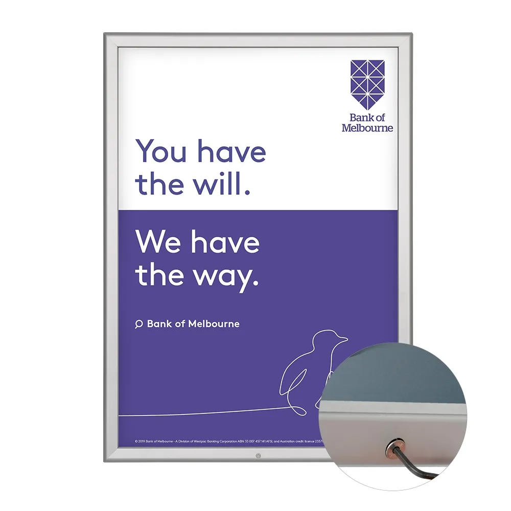 Lockable Clip Frame Poster Holder A1 Silver