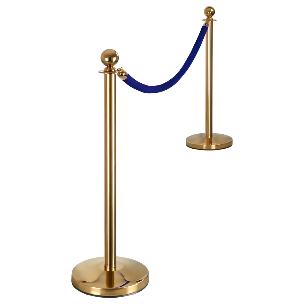 2m Rope Barrier Stanchions Posts Gold Classic