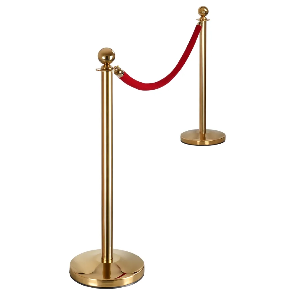 2m Rope Barrier Posts Gold Classic