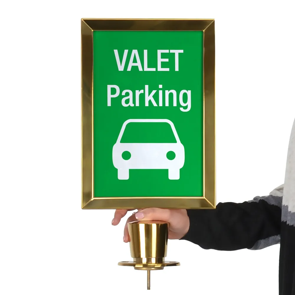 Gold Rope Barrier Sign Holders