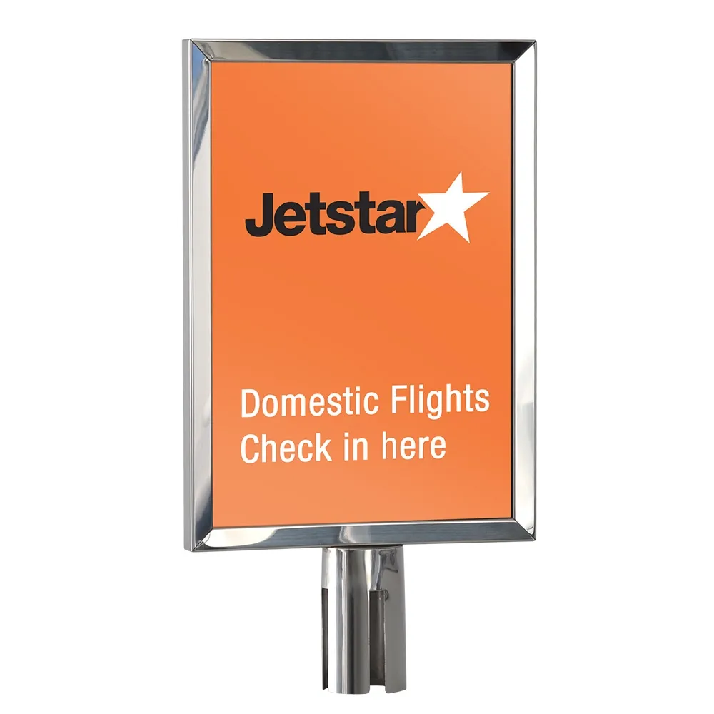 Silver Retractable Sign Holder