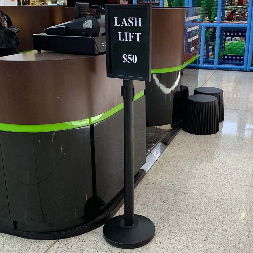 Black Retractable Barrier