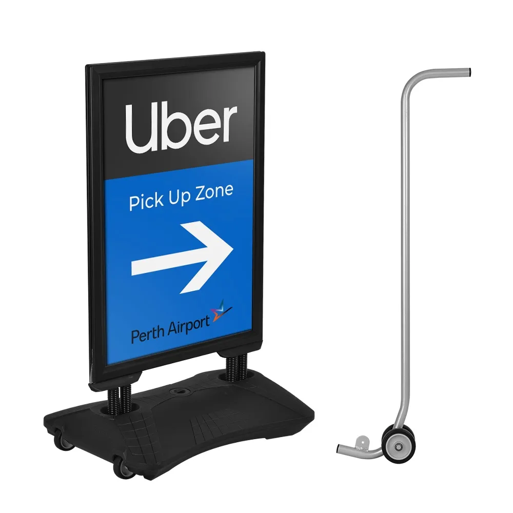 A1 Outdoor Poster Stand with Pavement Sign Trolley