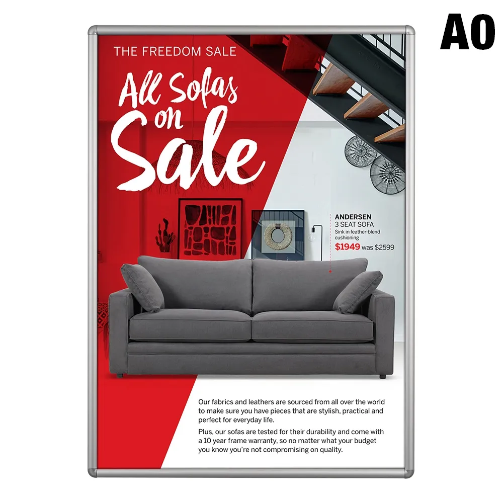 A0 Poster Frame – Silver w/ 25mm Profile