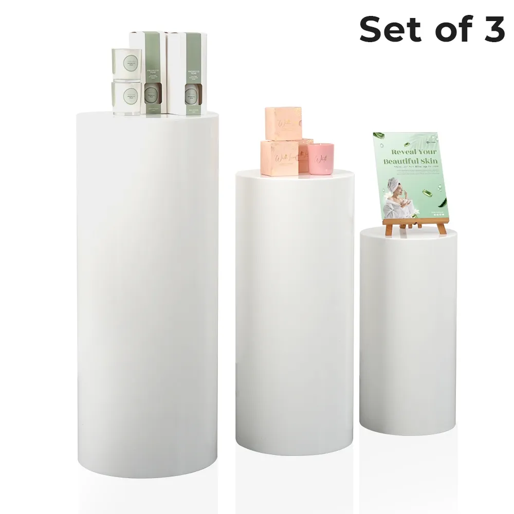 Round White Plinths